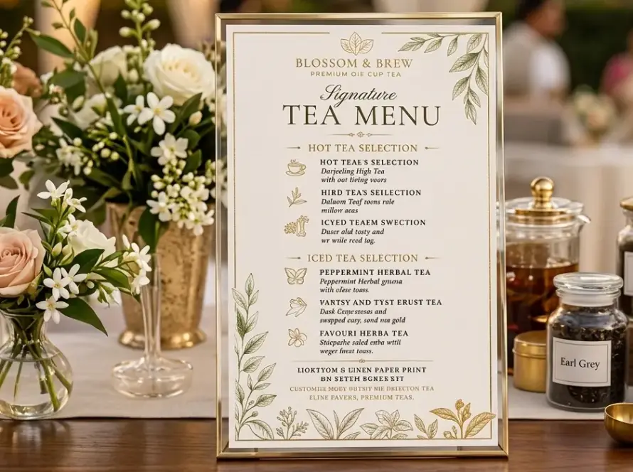 Customized Tea Menu Signage